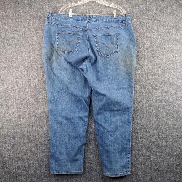 JMS Classic Stretch Denim Jeans Womens Plus Size 20W Blue 5-Pocket Stone Wash - Picture 4 of 13